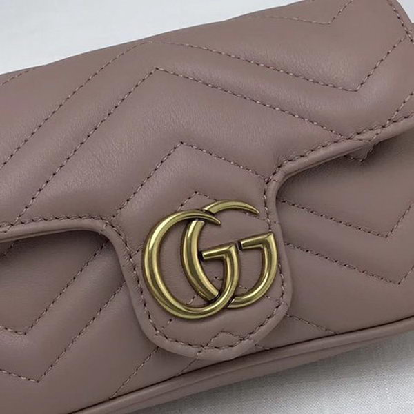 Gucci GG Marmont Matelasse Leather Super Mini Bag 476433 Pink