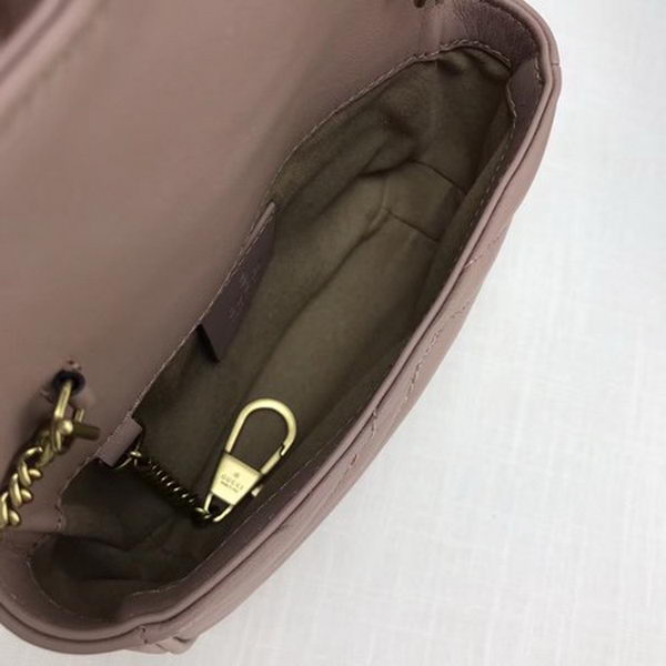 Gucci GG Marmont Matelasse Leather Super Mini Bag 476433 Pink