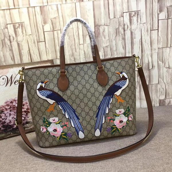 Gucci Garden GG Supreme Tote Bag ‎453705 Brown