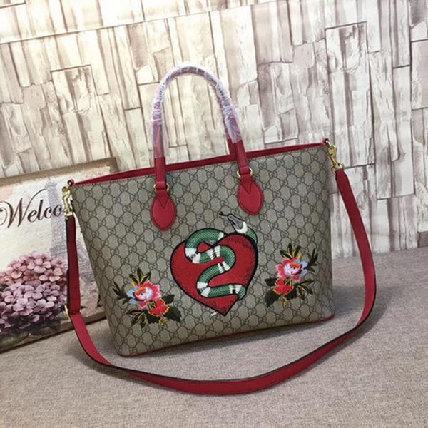 Gucci Limited Edition Soft GG Supreme Tote Bag ‎453705 Red