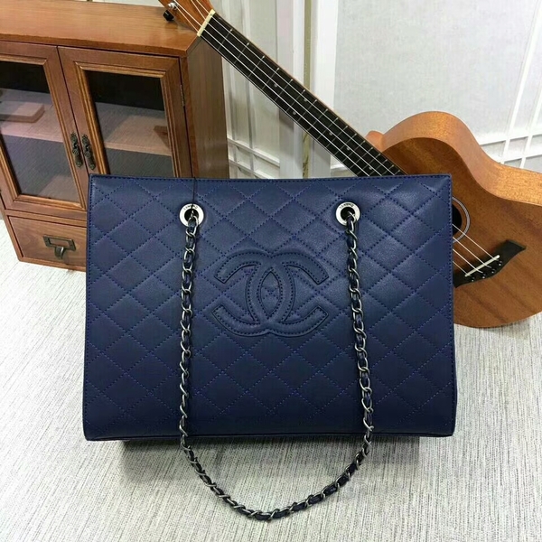 2017 Chanel Calfskin Leather Tote Bag 8809A Blue