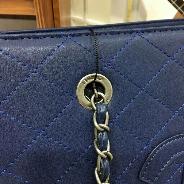 2017 Chanel Calfskin Leather Tote Bag 8809A Blue