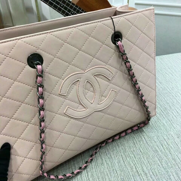 2017 Chanel Calfskin Leather Tote Bag 8809A Light Pink