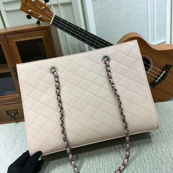 2017 Chanel Calfskin Leather Tote Bag 8809A Light Pink