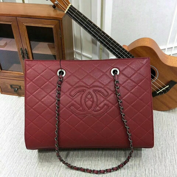 2017 Chanel Calfskin Leather Tote Bag 8809A Red