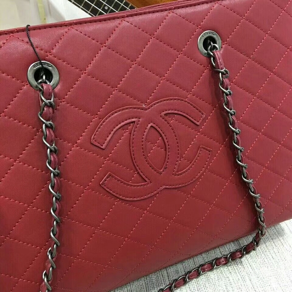 2017 Chanel Calfskin Leather Tote Bag 8809A Red