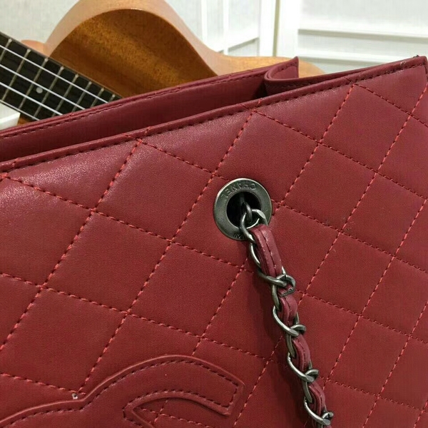 2017 Chanel Calfskin Leather Tote Bag 8809A Red