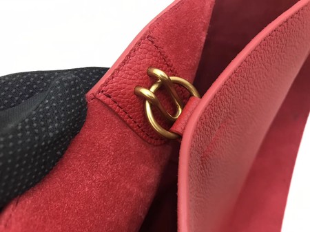 CELINE Sangle Seau Bag in Suede Leather C3371S Red