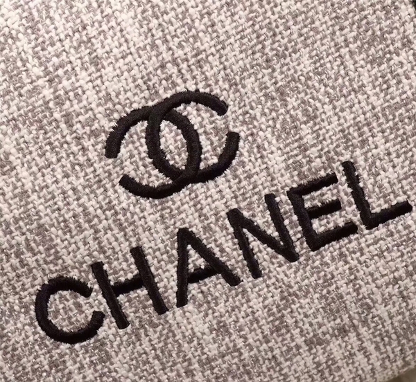 Chanel Canvas Leather Tote Bag 9858 Grey