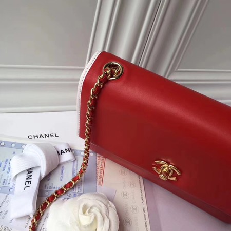 Chanel Flap Shoulder Bag Original Sheepskin Leather A37293 Red