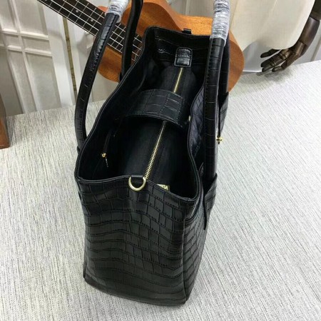 Chanel Tote Bag Croco Leather CHA8160 Black