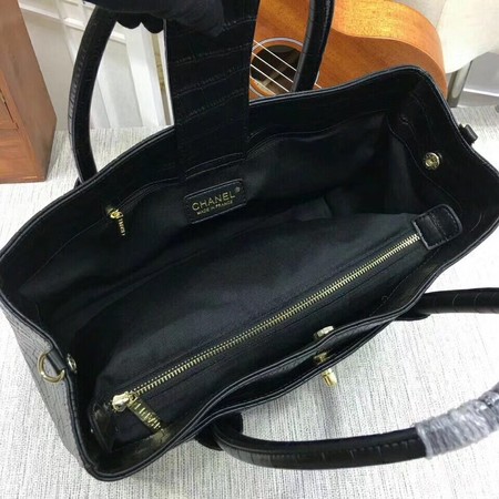 Chanel Tote Bag Croco Leather CHA8160 Black