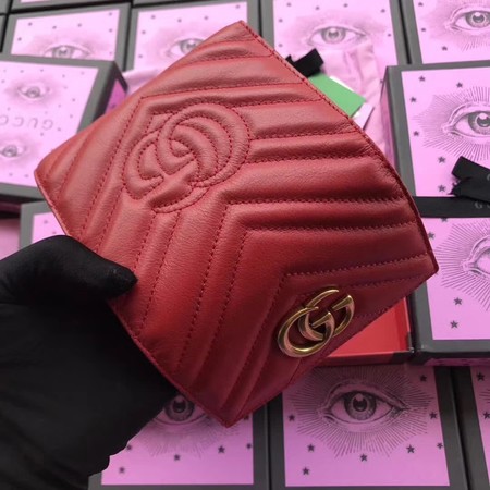 Gucci GG Marmont Matelasse Wallet 474802 Red