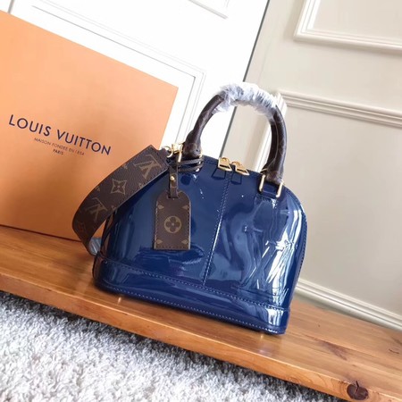 Louis Vuitton Monogram Vernis ALMA BB M54704 Blue