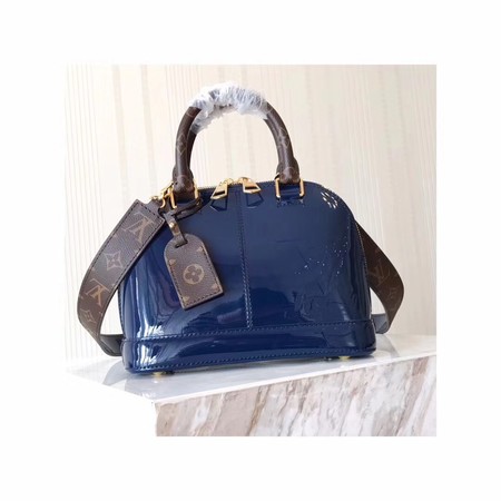 Louis Vuitton Monogram Vernis ALMA BB M54704 Blue