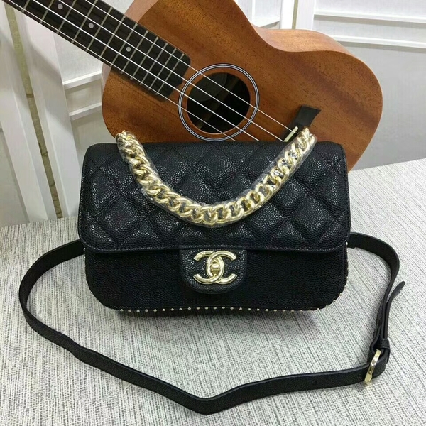 Chanel Shoulder Bag Calfskin Leather A83020 Black