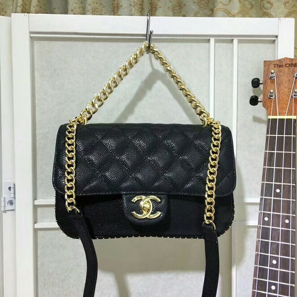 Chanel Shoulder Bag Calfskin Leather A83020 Black