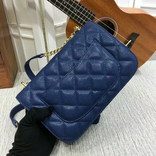 Chanel Shoulder Bag Calfskin Leather A83020 Blue