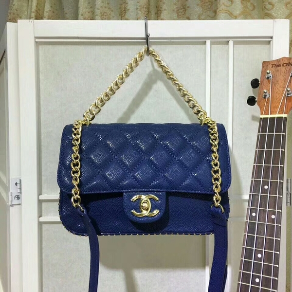 Chanel Shoulder Bag Calfskin Leather A83020 Blue