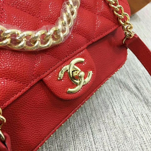 Chanel Shoulder Bag Calfskin Leather A83020 Red