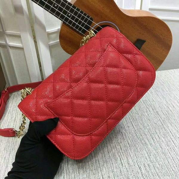 Chanel Shoulder Bag Calfskin Leather A83020 Red