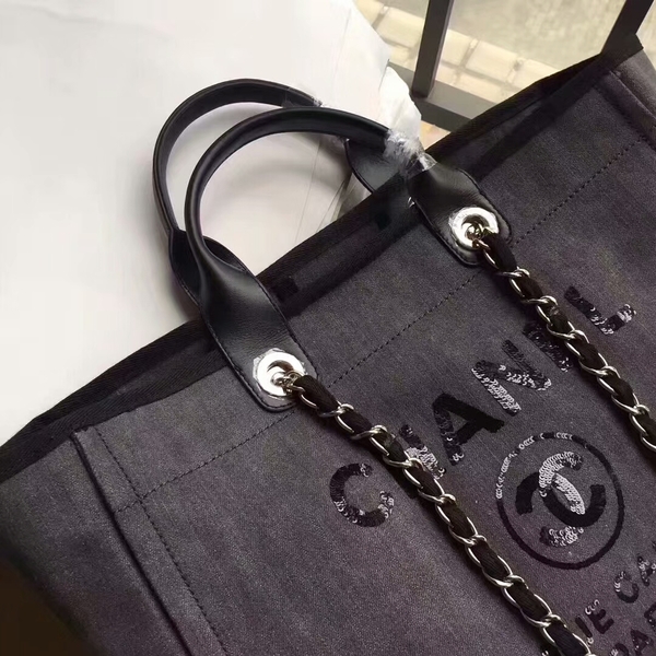 Chanel Deauville Tote Bag Original Canvas Leather A68047-2