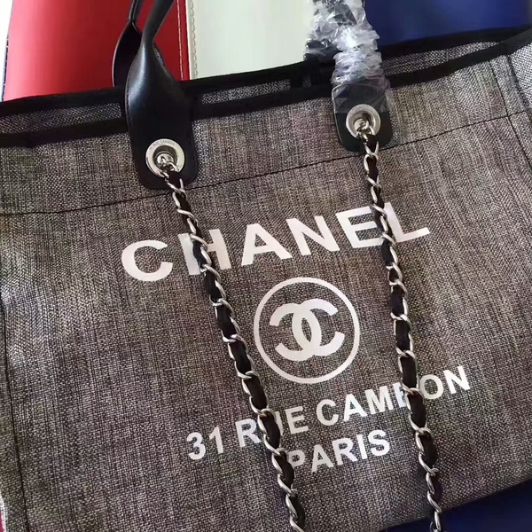 Chanel Deauville Tote Bag Original Canvas Leather A68047-3