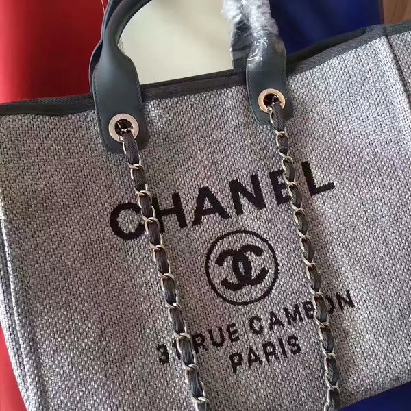 Chanel Deauville Tote Bag Original Canvas Leather A68047-5