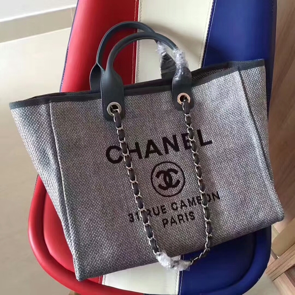 Chanel Deauville Tote Bag Original Canvas Leather A68047-5