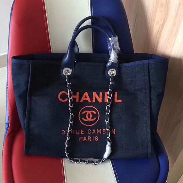 Chanel Deauville Tote Bag Original Canvas Leather A68047-10