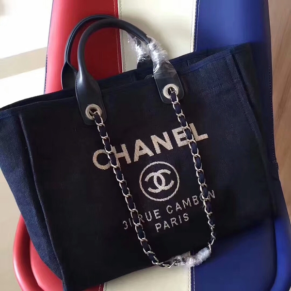 Chanel Deauville Tote Bag Original Canvas Leather A68047-7