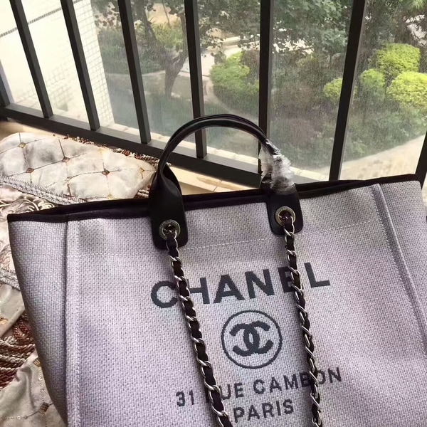 Chanel Deauville Tote Bag Original Canvas Leather A68047-12