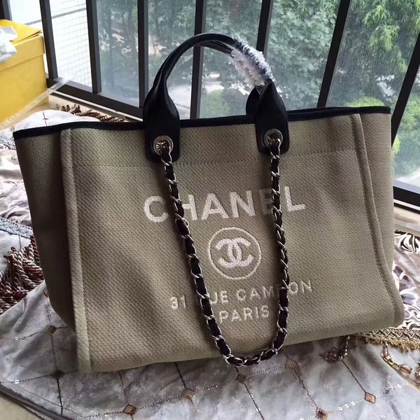 Chanel Deauville Tote Bag Original Canvas Leather A68047-14