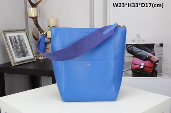 CELINE Sangle Seau Bag in Calfskin Leather C3369 Blue