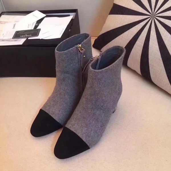 Chanel Ankle Boot Leather CH2209 Gray