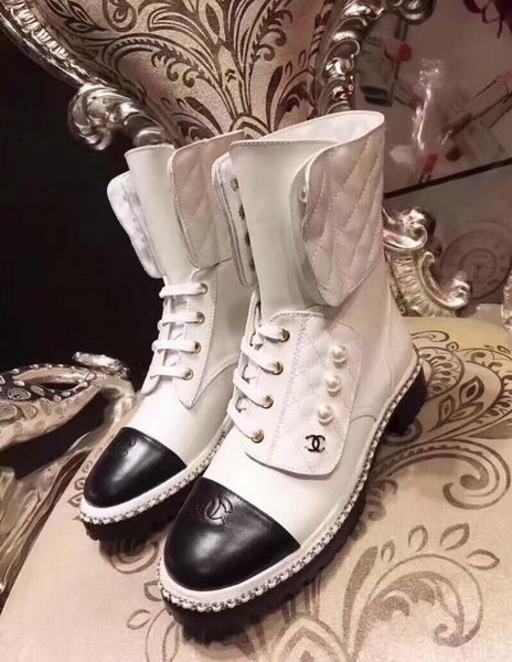 Chanel Ankle Boot Leather CH2212 White