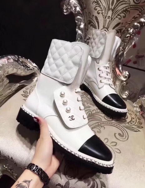 Chanel Ankle Boot Leather CH2212 White