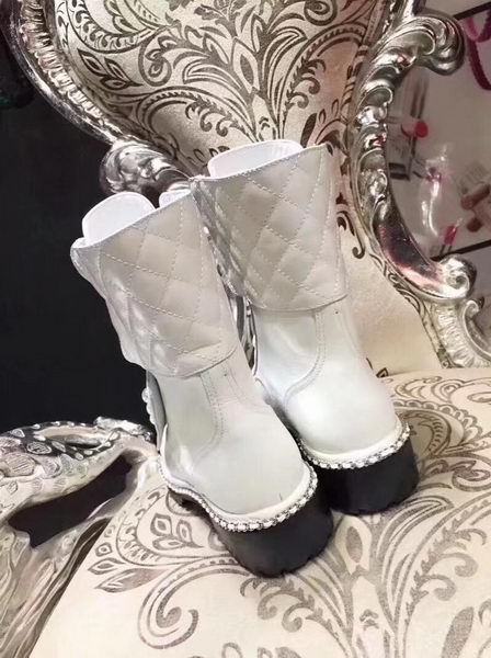 Chanel Ankle Boot Leather CH2212 White