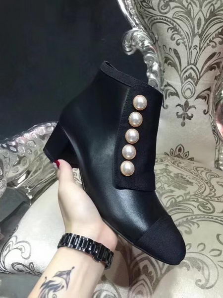 Chanel Ankle Boot Leather CH2213 Black