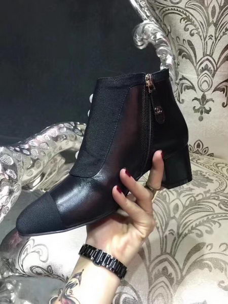 Chanel Ankle Boot Leather CH2213 Black
