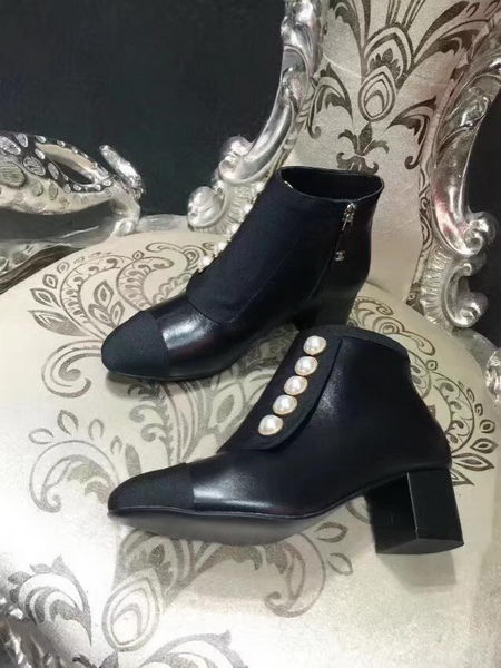 Chanel Ankle Boot Leather CH2213 Black