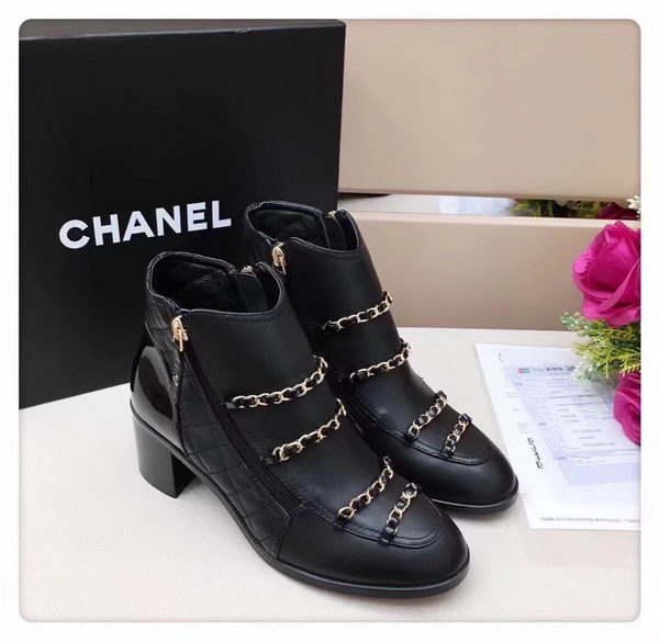Chanel Ankle Boot Leather CH2227A Black