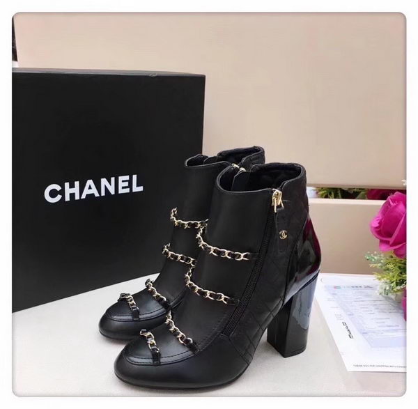 Chanel Ankle Boot Leather CH2227B Black
