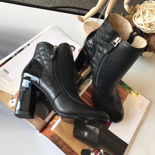 Chanel Ankle Boot Leather CH2229 Black