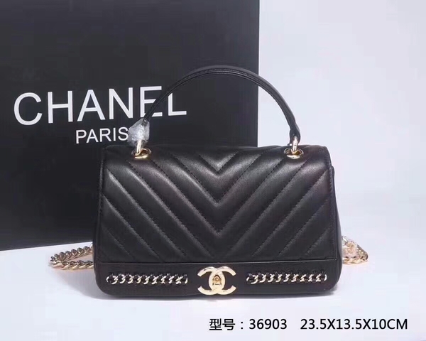 Chanel Classic Tote Bag Sheepskin Leather 36903 Black