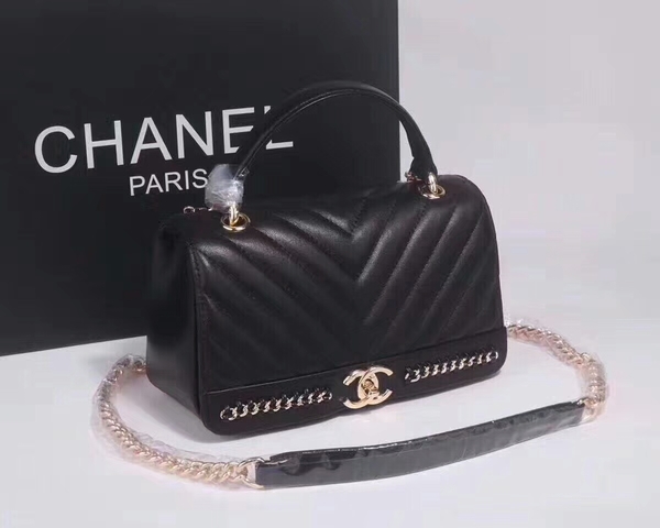 Chanel Classic Tote Bag Sheepskin Leather 36903 Black