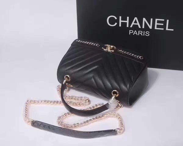 Chanel Classic Tote Bag Sheepskin Leather 36903 Black