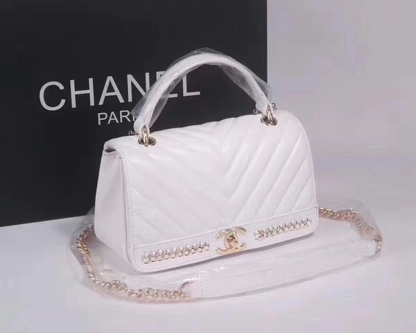 Chanel Classic Tote Bag Sheepskin Leather 36903 White