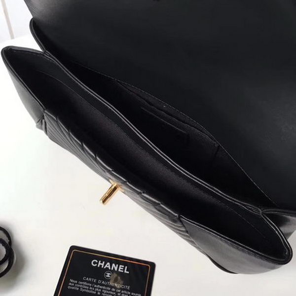 Chanel Clutch Chevron Sheepskin Leather CHA6698 Black