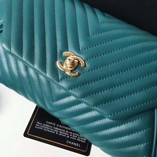 Chanel Clutch Chevron Sheepskin Leather CHA6698 Green